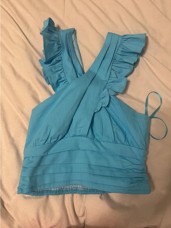 DO+BE Blue Crop Top - Image 3