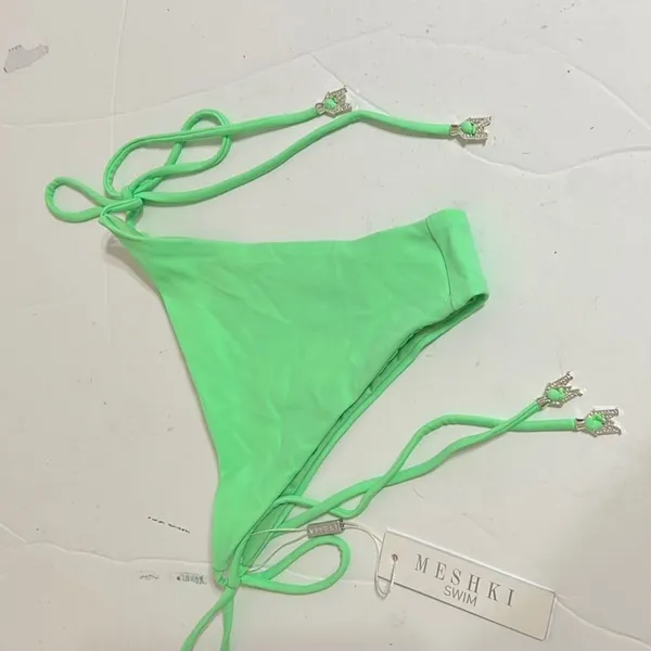 Meshki Green Aliza String Tie Swim Bottoms - Image 6