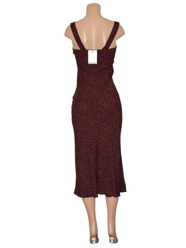 REFORMATION Tancy Midi Dress, French Kiss Black/Red, 0 (US) - Image 6