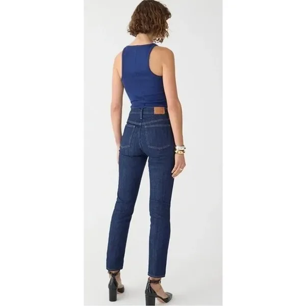 J. Crew 9" Vintage Slim Straight Ankle Cropped Stretch Jean 28 Indigo Dark Blue - Image 5