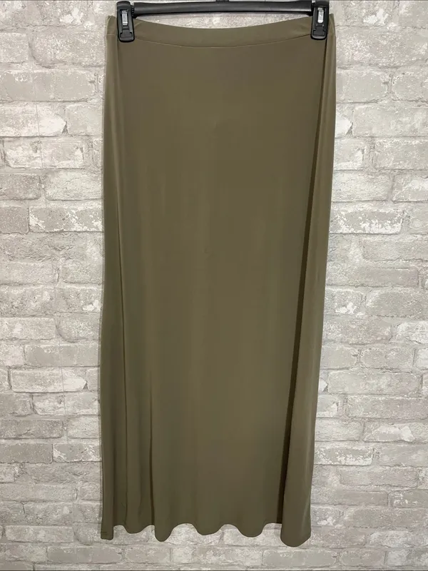 Michael Kors Olive Green Drawstring Maxi Skirt - Image 2
