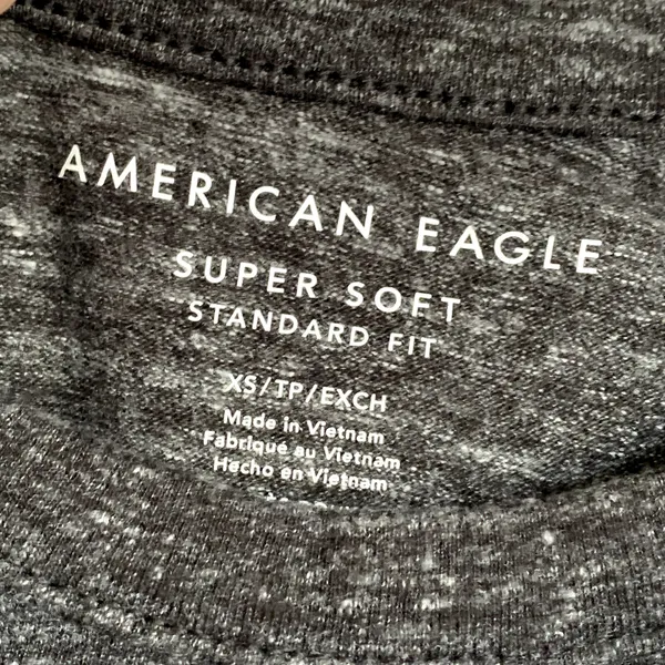 NWT‎ American Eagle AEO Sz XS Super Soft Long Sleeve T-shirt Tee Heathered Gray - Image 3