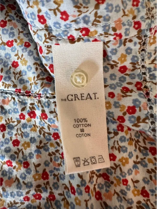 The GREAT. The Honey Top in Cream Mini WildFlower Print Women’s size 1 Small - Image 8