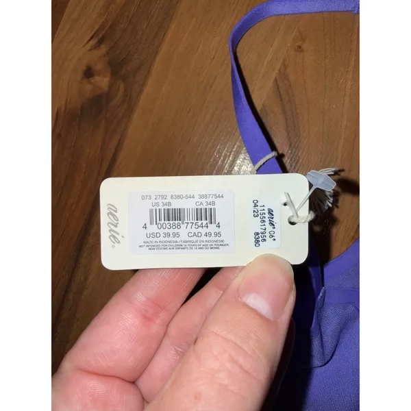 Aerie Smoothez Balconette Bra Women 34B Purple NWT Mesh Underwire Unlined - Image 2