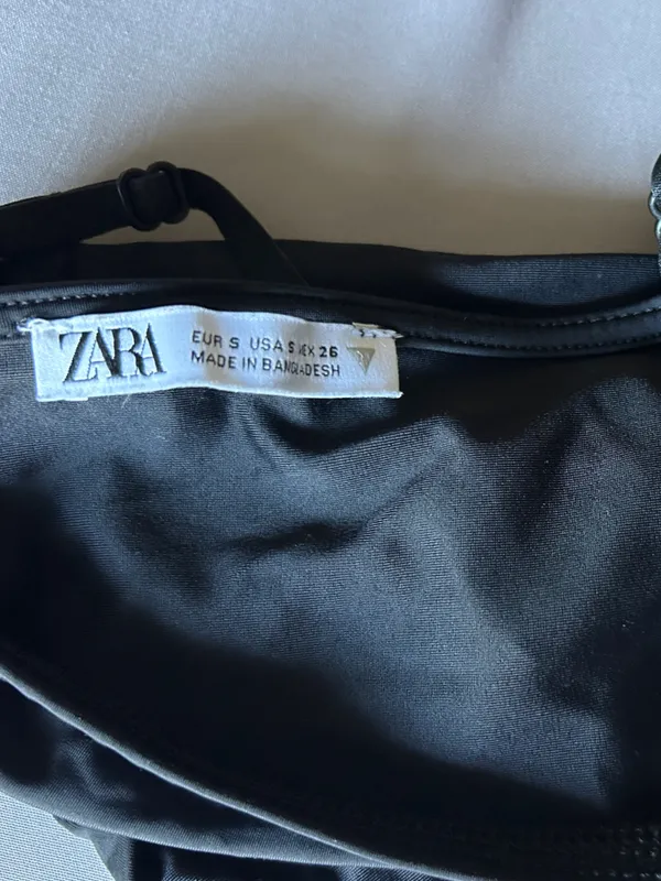 Zara Black Bandeau Bralette with Adjustable Straps Sz S - Image 3