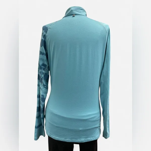 Nike Dri Fit 1/4 zip Blue Long Sleeve Pullover - Image 3