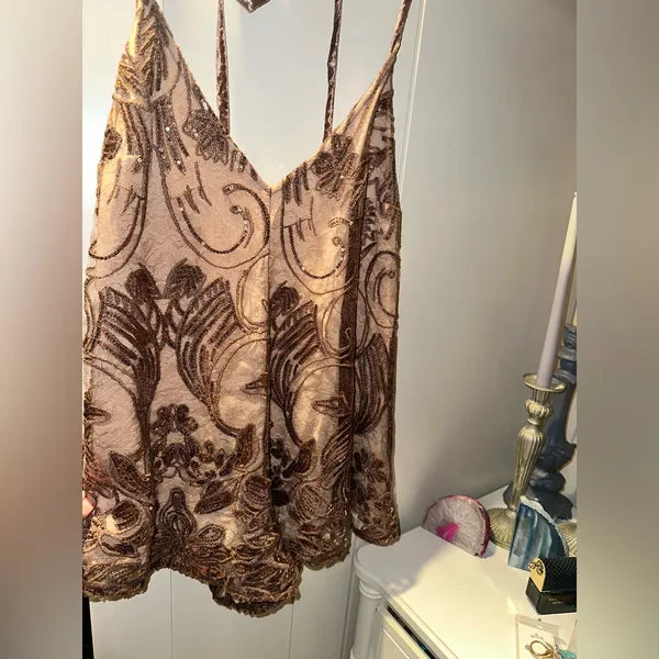 Free People NWT Swingin' It Romper In Weathered Rose - Image 4