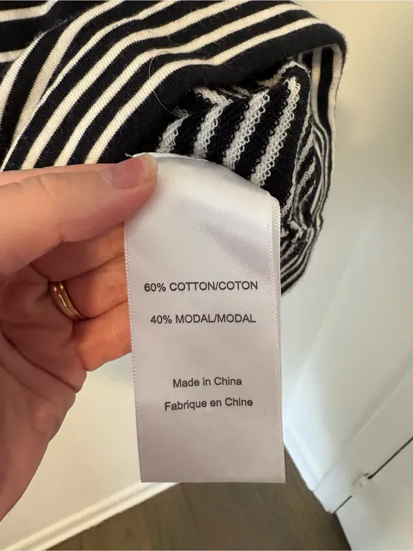 Tory‎ Burch Striped Cotton And Modal Quarter Button Up XS - Image 4