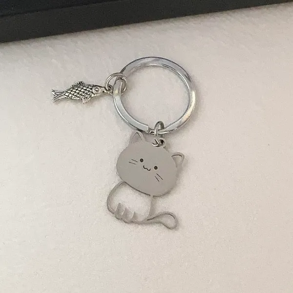 Cat Fish Keychain Charm for Men Women Car Keychain Key Ring Bag Charm - Image 4