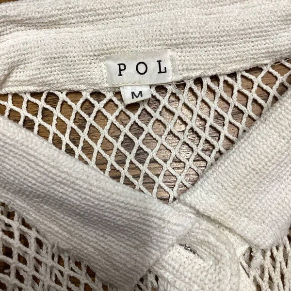 Pol open crochet Button down boho shacket Antique white. Size Medium - Image 13