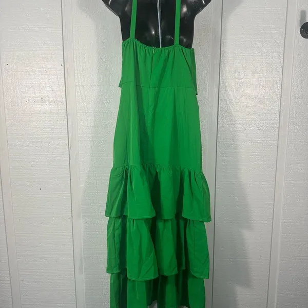 Misa Hylton for INC Green High Neck Spaghetti Strap Tiered Dress Size Small NWOT - Image 6