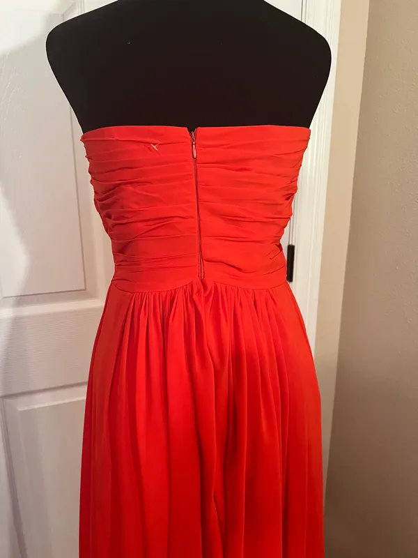 Formal red evening bridesmaid wedding guest dress - Image 4
