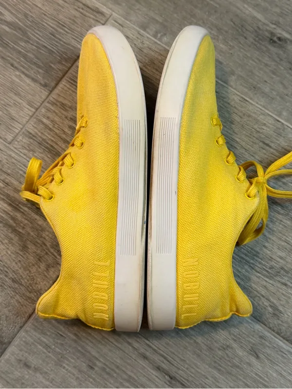 NOBULL Canvas Unisex Trainer Sneaker Yellow Lifting Gym W's Size 9 M's Size 8 - Image 5
