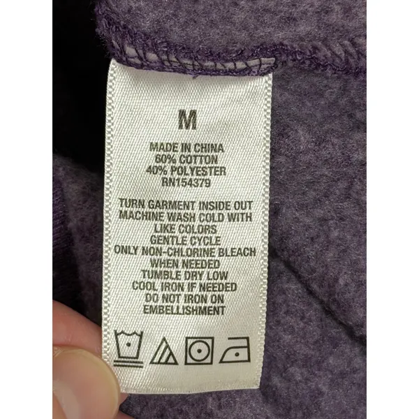 Vintage Aeropostale Purple Graphic Hoodie Sweatshirt‎ Women's Size Medium - Image 6