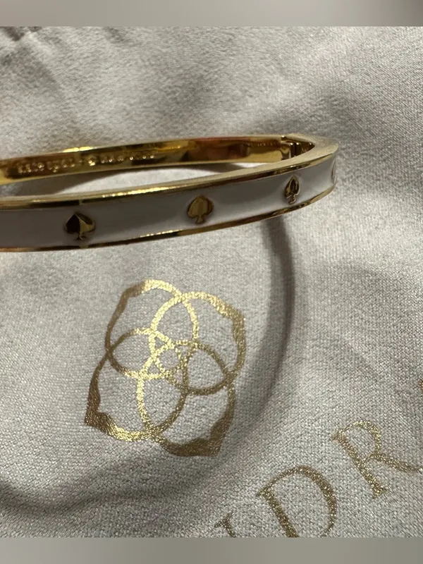Kate Spade New York "Spot The Spade" Enamel Hinged Bangle - Image 2