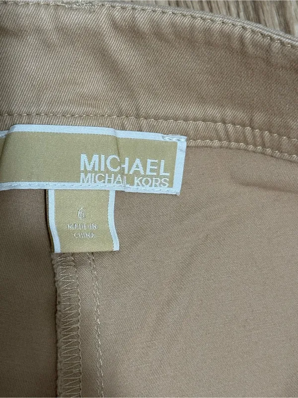 MICHAEL Michael Kors Khaki Cargo Pants Womens Size 6 Straight Leg Cotton - Image 3