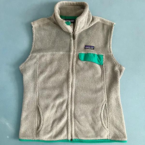 Patagonia Re-tool Polartec Gray Fleece Zip Up Vest - Image 3
