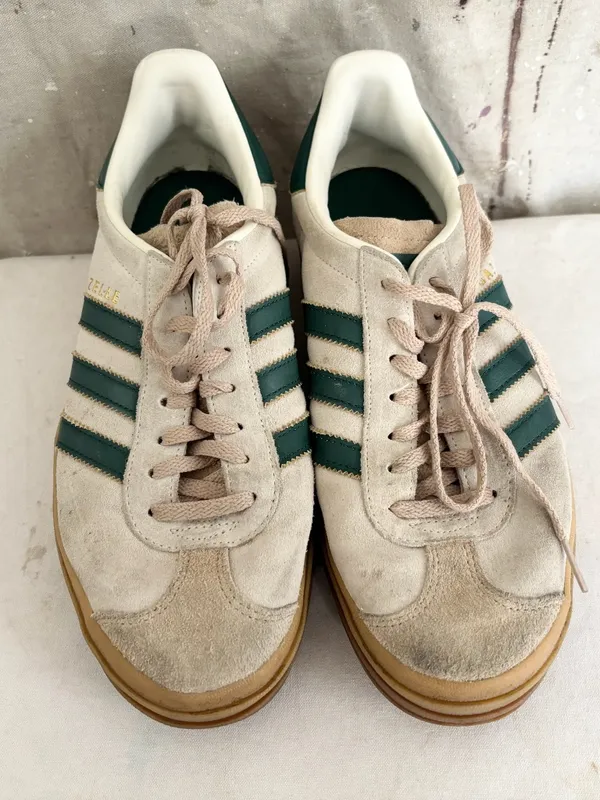 Adidas Originals Gazelle Bold Sneakers in Beige And Green - Image 4