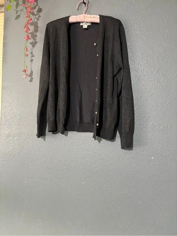 Melrose Chic New York Black Lightweight Cardigan Size XL - Image 4