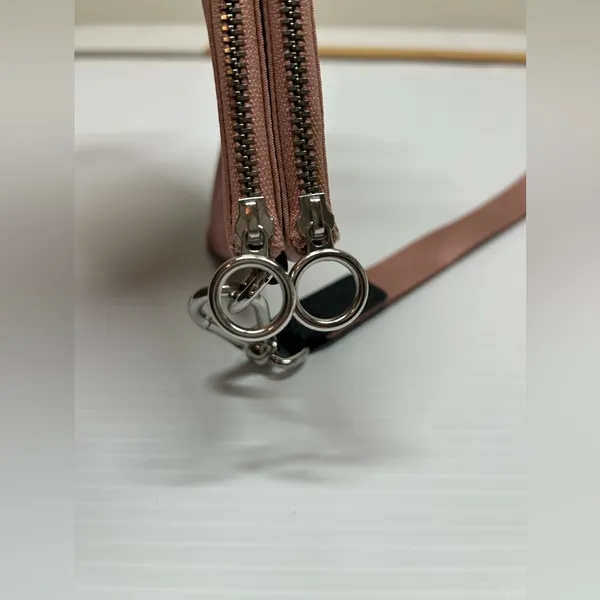 Lululemon Now and Always Pouch Salmon Pink Silver Hardware Removable Wrist Strap - Image 8