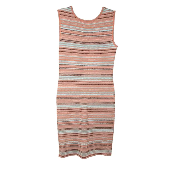 Ming Wang Sleeveless‎ Dress Sheath Stretchy Striped Orange Blue Black Size XS - Image 4