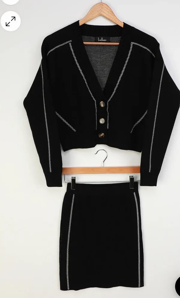 Two Piece Black Sweater Dress - Image 3