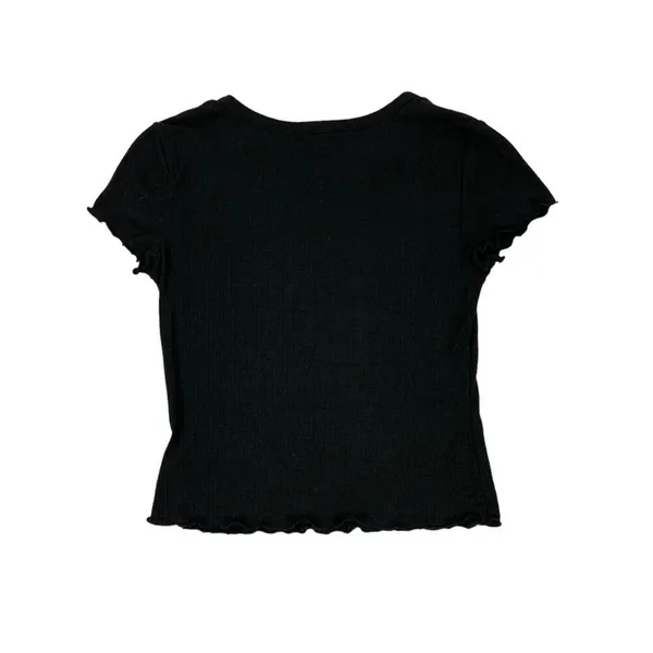 Altard State Black Crop‎ Top Medium Short Sleeve Y2K Edgy Streetwear Night Out - Image 4