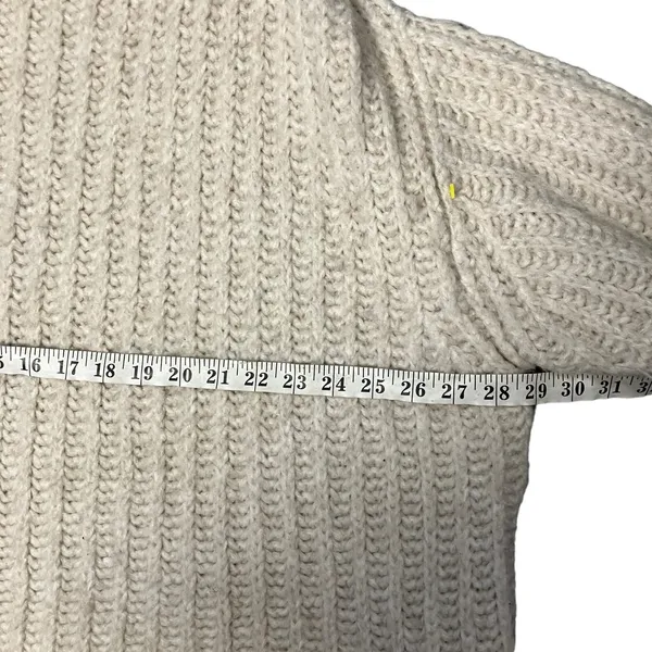 Free People Women's Cream Chunky Knit Cowl Neck Sweater Size Medium - Image 6