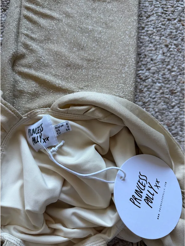 Princess Polly Gold Mini Dress - Image 4