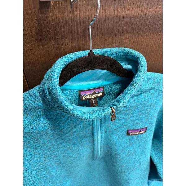 Patagonia‎ Better Sweater 1/4 zip pullover fleece teal women's Medium - Image 3