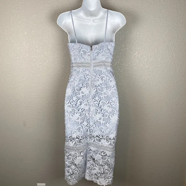 Bardot Womens Clementine Pencil Midi Dress Size 4 XS Pale‎ Blue Lace Underwire - Image 4