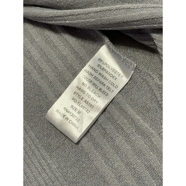 UMGEE Sweater Duster Side Slits Gray Color‎ Ribbed Cardigan Boho Hippie Medium - Image 9
