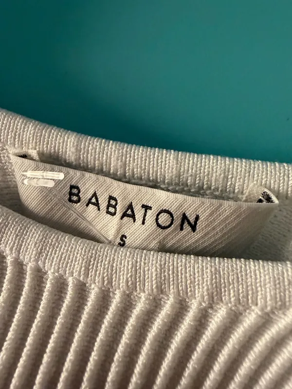 Babaton Sculpt Knit Ribbed Top White Size Small - Image 3