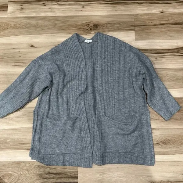 TOPSHOP Long Line Cozy Knit Oversized Cardigan Grey Women’s Small - Image 2