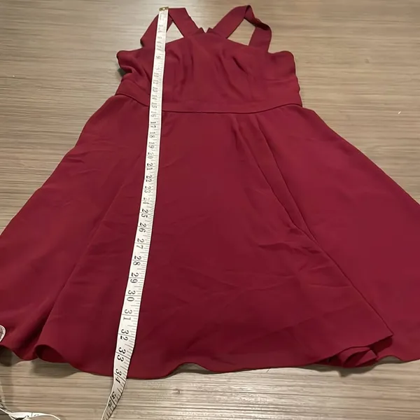 Lulu’s Forevermore‎ Burgundy Skater Strappy Mini Dress Size S - Image 13
