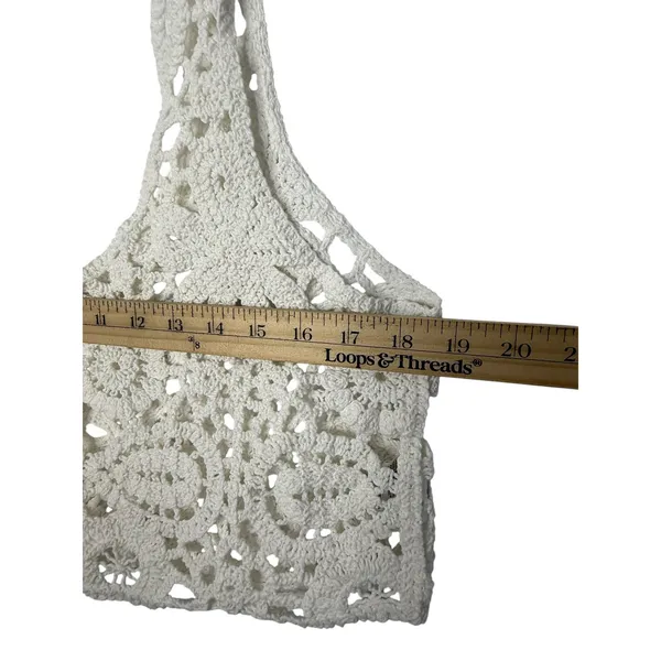 SNDYS Revolve Crochet Lace Crop Top XL White Boho Festival Cottage - Image 6