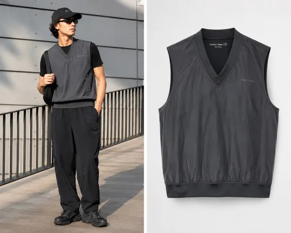 778 Outdoor Voices RecNylon V-Neck Vest Black Medium - Image 13
