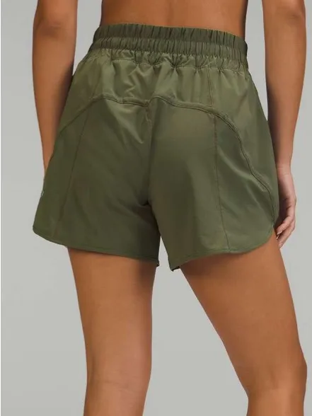 Lululemon Track That High-Rise Lined Short 5" Light Olive Green Color Size 4 - Image 2