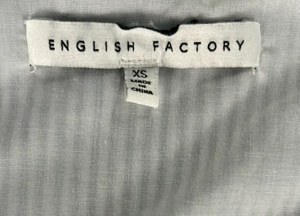 English Factory Crop Top Puff Sleeve White and Blue - Image 2