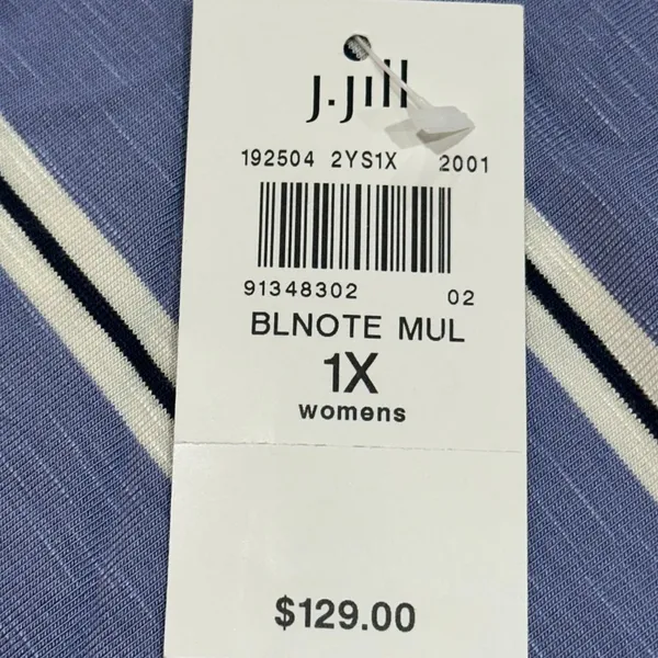 J.‎ Jill Multi Directional Stripe Short Sleeve Maxi Dress 1X Summer Sheath NWT - Image 7