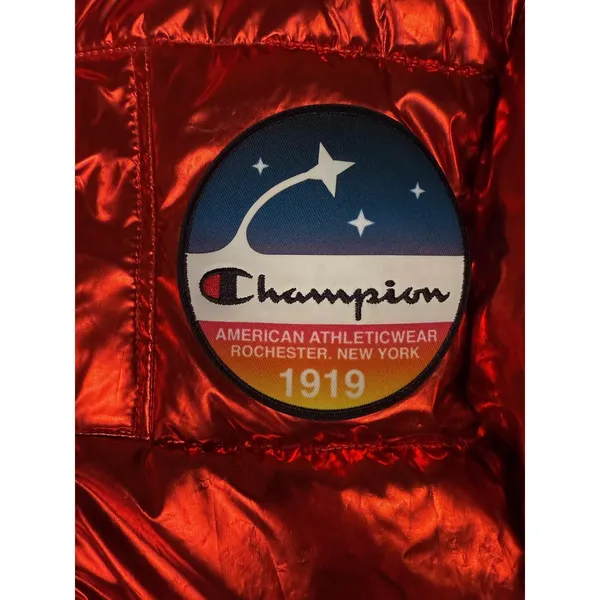 Champion NASA Puffer Jacket Coat‎ Mens Medium Metallic Red Limited Edition - Image 6