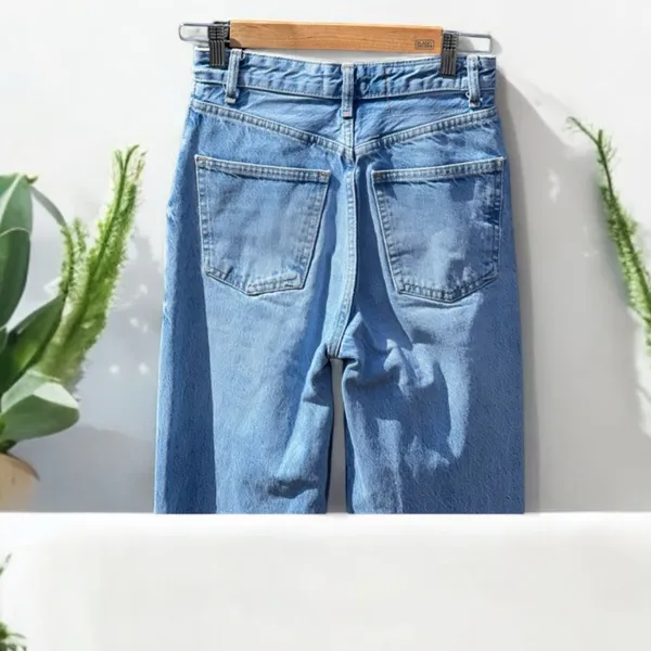 Zara women’s high - waisted Ripped wide leg jeans - Image 12