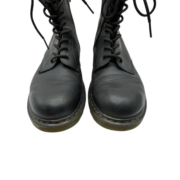 Dr. Martens Junior Softy Leather Boots Women 7 Black Side Zip Lace Up Combat - Image 5