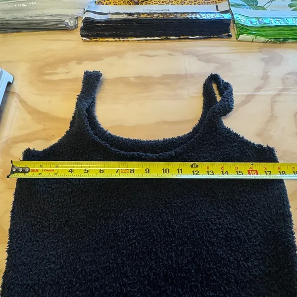 SKIMS Cozy‎ Knit Teddy Sherpa Tank Onyx Black Scoop Neck Lounge Top 2X/3X - Image 8