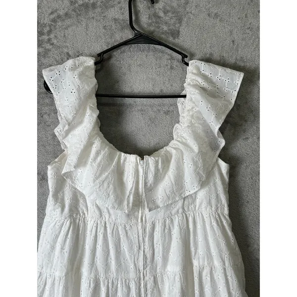 Lilly Pulitzer Emie Dress White‎ Eyelet Babydoll Fit Flare Cottagecore Size 10 - Image 5
