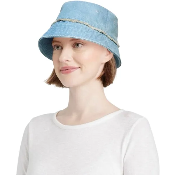 Universal Threads Denim Bucket Hat Light Wash Blue 100% Cotton unisex adjustable - Image 2