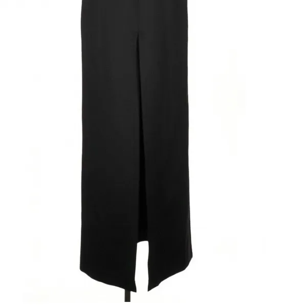 Marciano Black Choker Neck Belted Maxi Dress Small Dark Feminine Quiet Luxury - Image 4