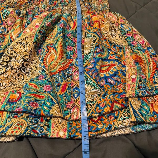 Set of 2 SHEIN CURVE Paisley Printed Flounced Layered Shorts Size 1XL - Image 9