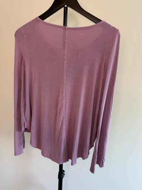 American Eagle Soft & Sexy‎ Long Sleeve Shirred Yoke Henley Tunic Top - Image 3