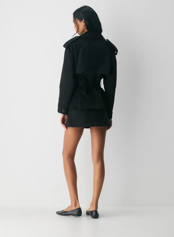 NWOT Aritzia The Davis Short Trench Coat in Black - Image 5